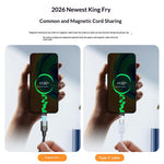 240W 1.2m Magnetic USB-C Cable 120Gbps Thunderbolt 5 Data Transfer Dustproof Type-C Charging Cable