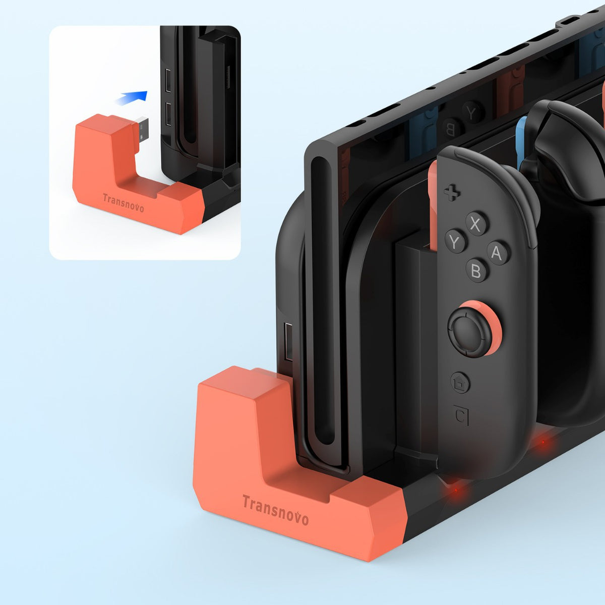 TRANSNOVO S73-013 For Nintendo Switch 2 4-Controller Charging Station with LED Indicator