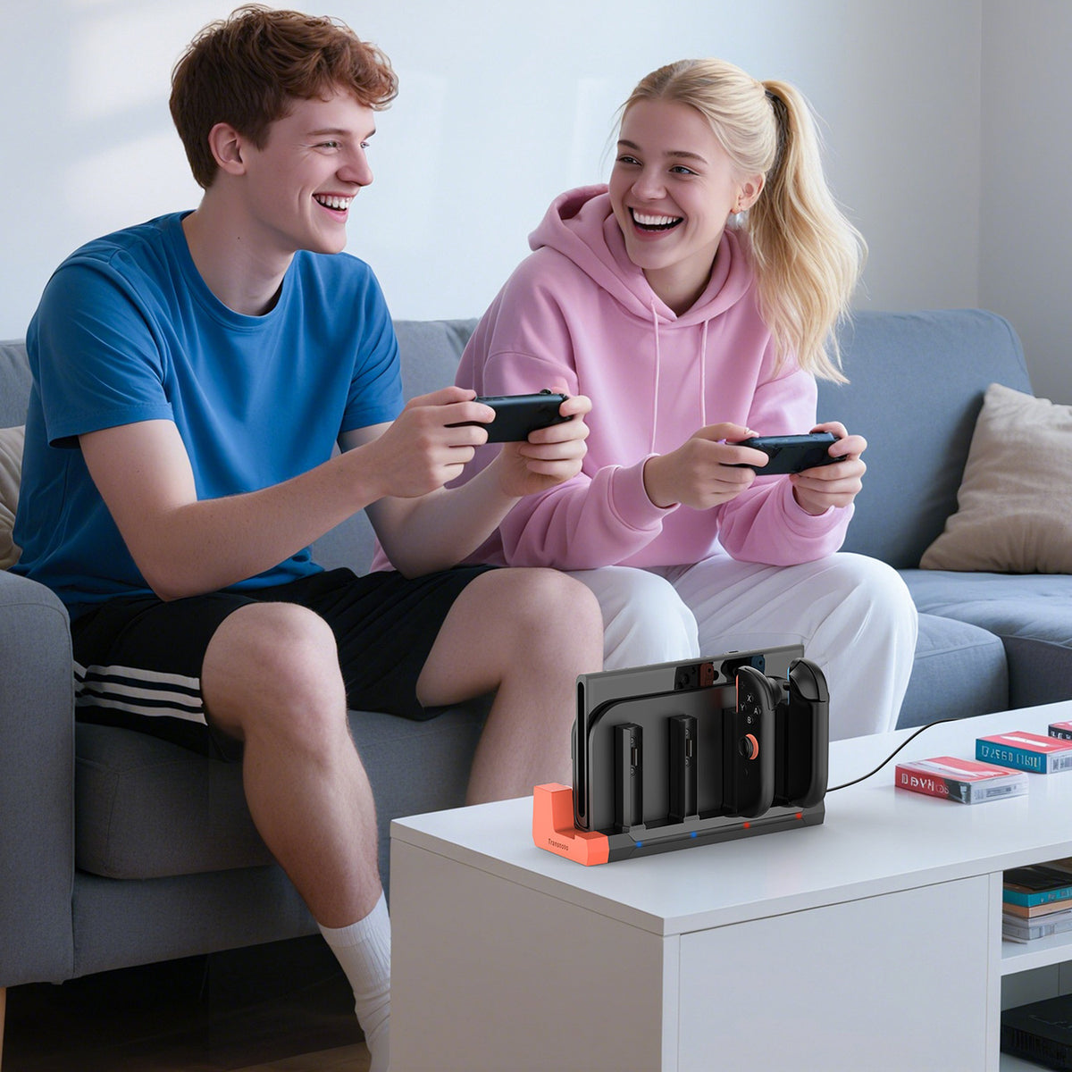 TRANSNOVO S73-013 For Nintendo Switch 2 4-Controller Charging Station with LED Indicator