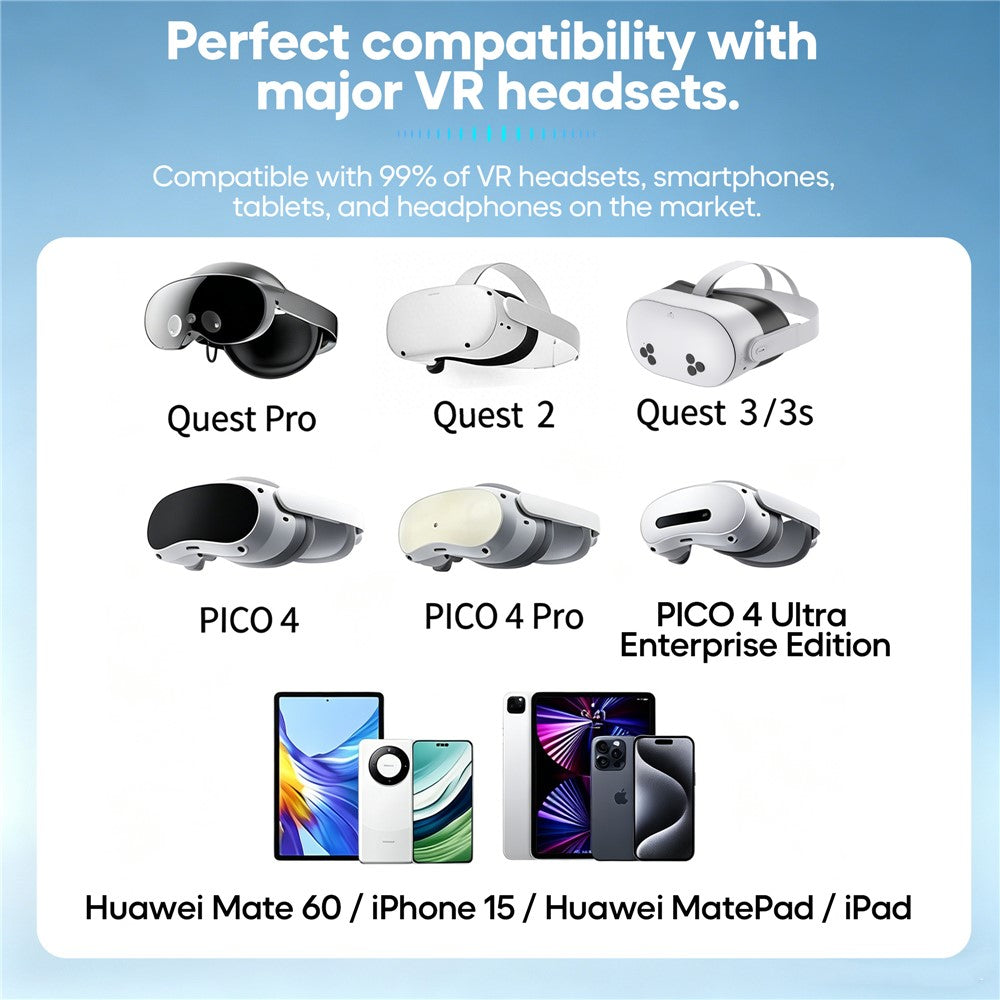 STARTRC GAMES 10000mAh Halsmonteret Power Bank til Meta Quest 3 / 3S / 2 / PICO 4 PD 18W Hurtigopladende VR Headset Batteripakke