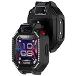 Til Huawei Watch Kids X1 / X1 Pro Etui med rhinstensudsmykning, udhulet PC-urcover med skærmbeskyttelse af hærdet glas