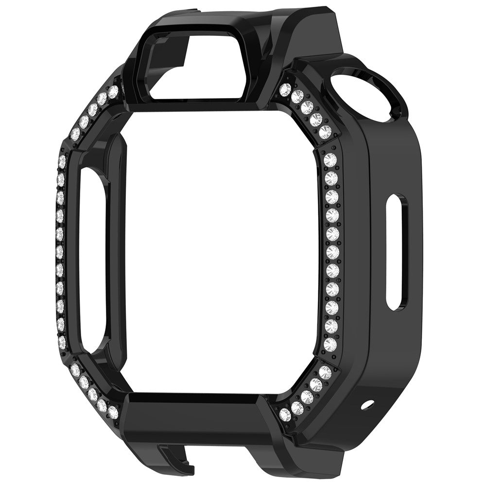 Til Huawei Watch Kids X1 / X1 Pro Etui med rhinstensudsmykning, udhulet PC-urcover med skærmbeskyttelse af hærdet glas