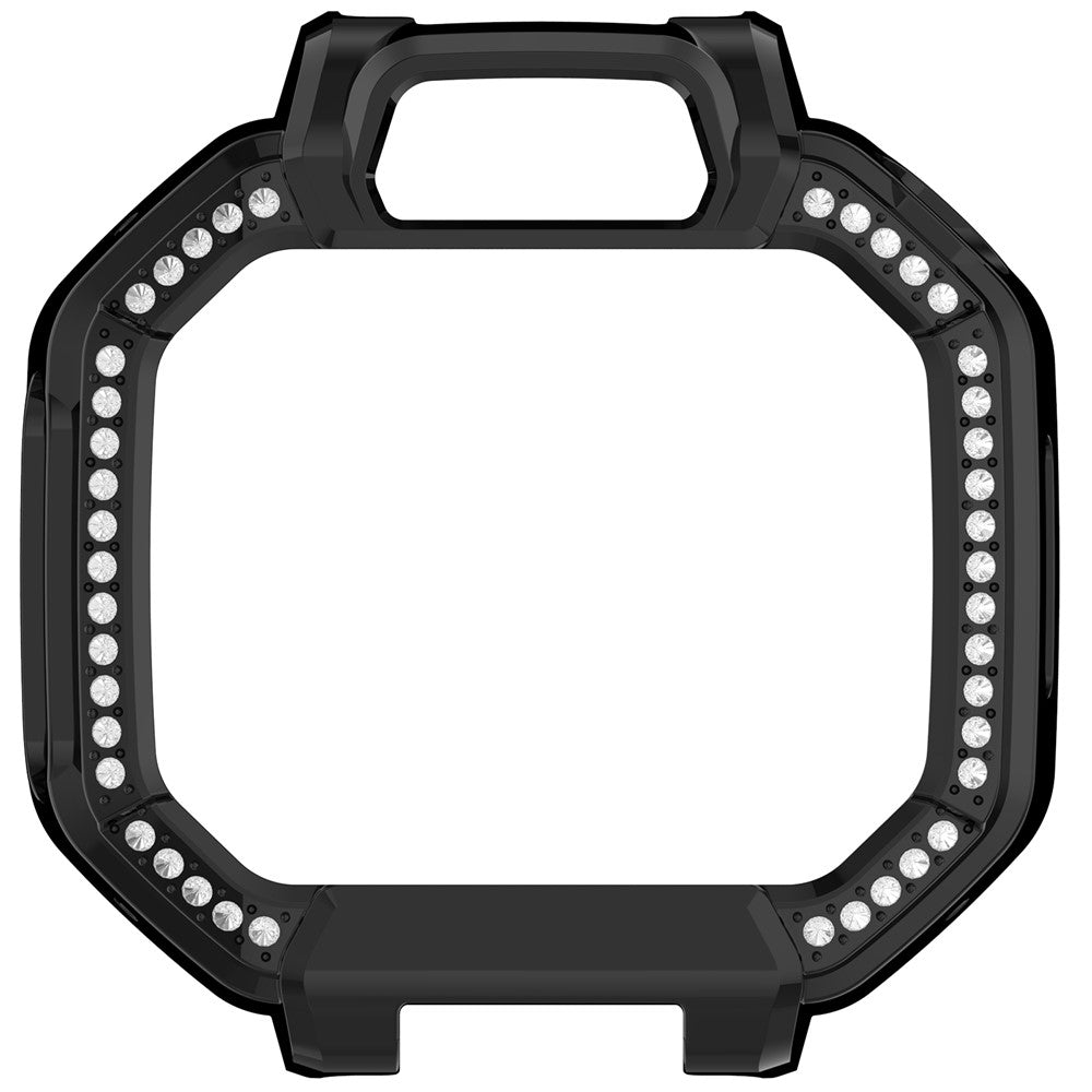 Til Huawei Watch Kids X1 / X1 Pro Etui med rhinstensudsmykning, udhulet PC-urcover med skærmbeskyttelse af hærdet glas