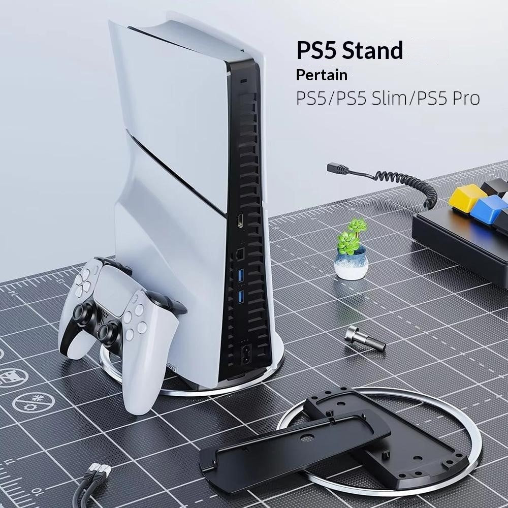 PS5 Lodret Stand til Sony PlayStation 5 / Slim / Pro Metal Base Kølestøtte Anti-tip Holder