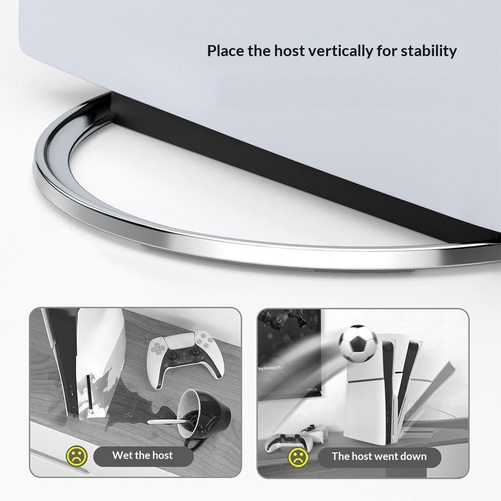 PS5 Lodret Stand til Sony PlayStation 5 / Slim / Pro Metal Base Kølestøtte Anti-tip Holder