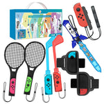 JYS NS236 Til Nintendo Switch Joy-Con Controller Sports Ketsjer Golfkølle Sværd Benrem Håndledsrem 9-i-1 Spiltilbehørssæt