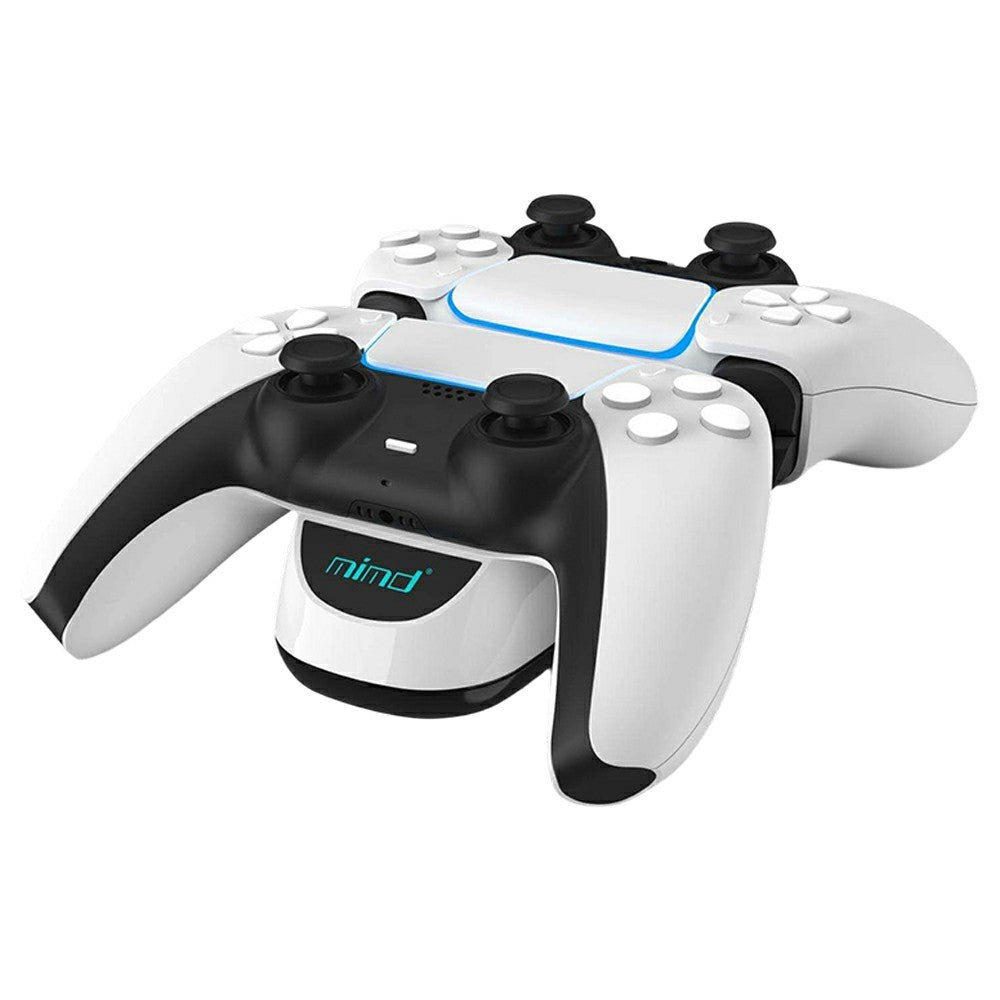MIMD SND-468 For Sony PlayStation 5 DualSense Wireless Controller Dual Slot Charging Station with LED Indicator
