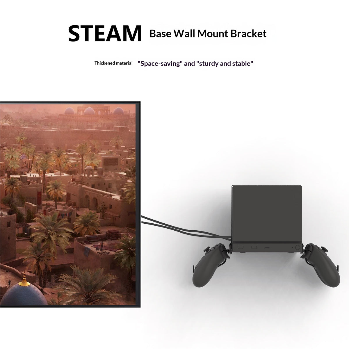 PGTECH GP-830 Wall-Mounted Storage Bracket for Steam Machine / Steam Controller (2nd Generation) Heavy Duty Steel Support