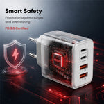 D-POWER 8269 EU Plug PD 20W Fast Charger 2 USB-C + 2 USB-A Power Adapter for Travel Office Home