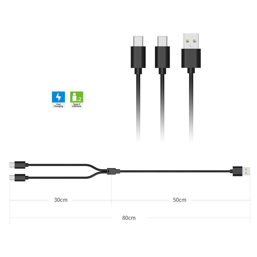 DOBE TP5-2519 2-i-1 Type C-ladekabel til PS VR2 Controller Gaming-opladerkabel