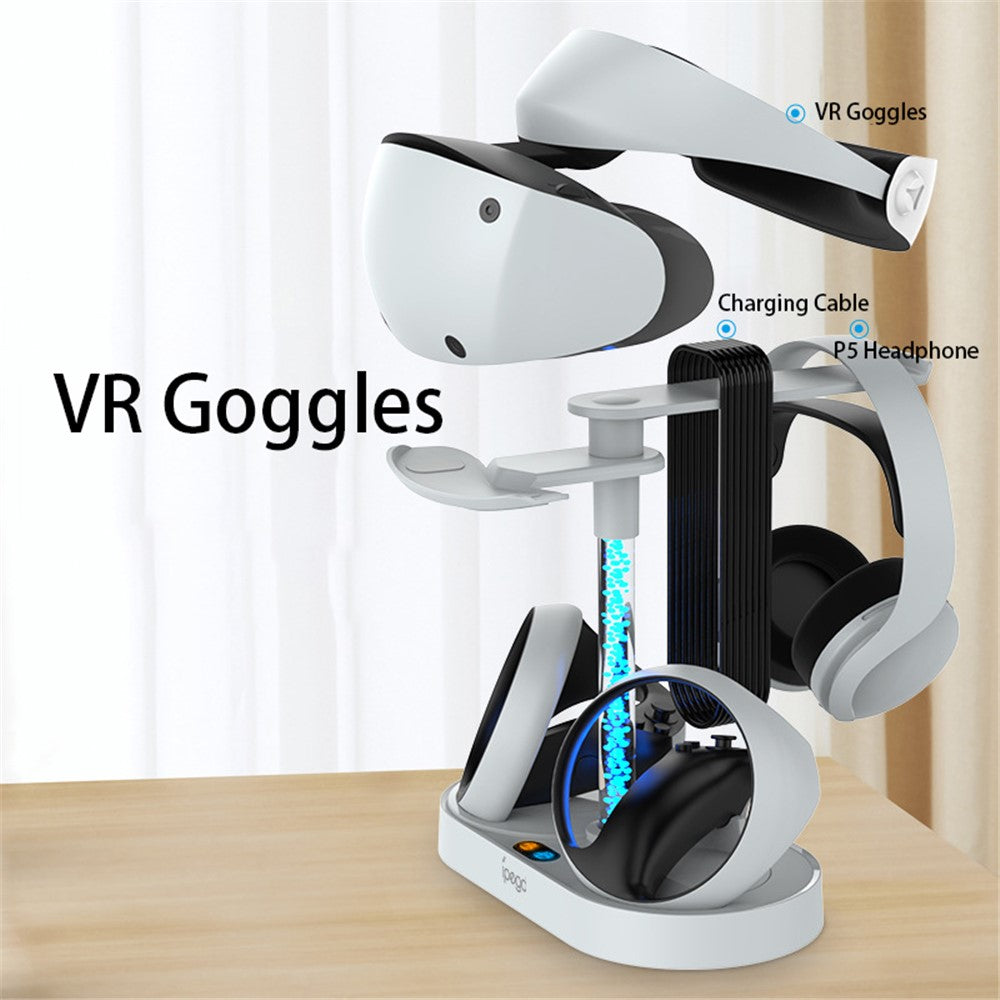 IPEGA PG-P5V001 RGB Light Charger for PS5 VR Headset Charging Display Stand Dual Controller Charging Station