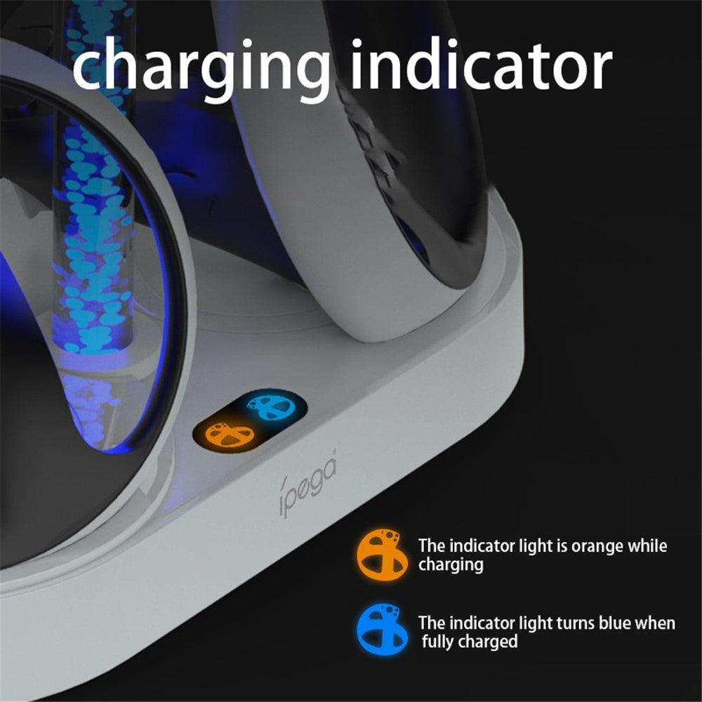 IPEGA PG-P5V001 RGB Light Charger for PS5 VR Headset Charging Display Stand Dual Controller Charging Station