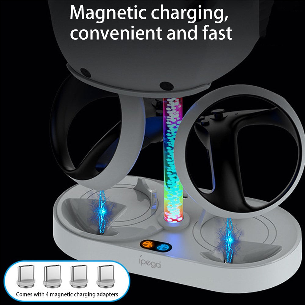 IPEGA PG-P5V001 RGB Light Charger for PS5 VR Headset Charging Display Stand Dual Controller Charging Station