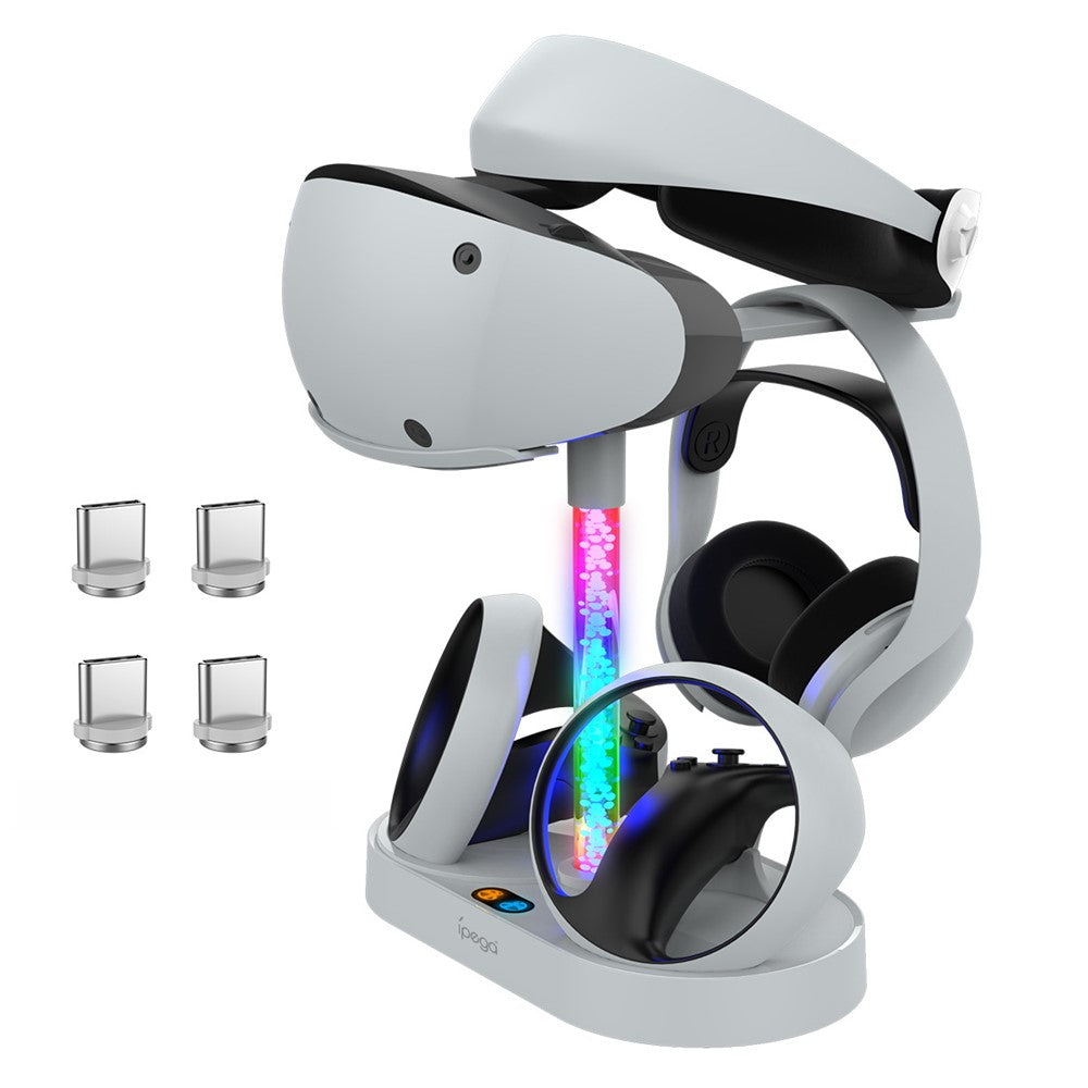 IPEGA PG-P5V001 RGB Light Charger for PS5 VR Headset Charging Display Stand Dual Controller Charging Station