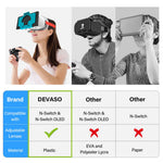 DEVASO VR Headset til Nintendo Switch Spillekonsol Varmeafledende Plasthovedbøjle VR Briller