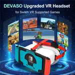 DEVASO VR Headset til Nintendo Switch Spillekonsol Varmeafledende Plasthovedbøjle VR Briller