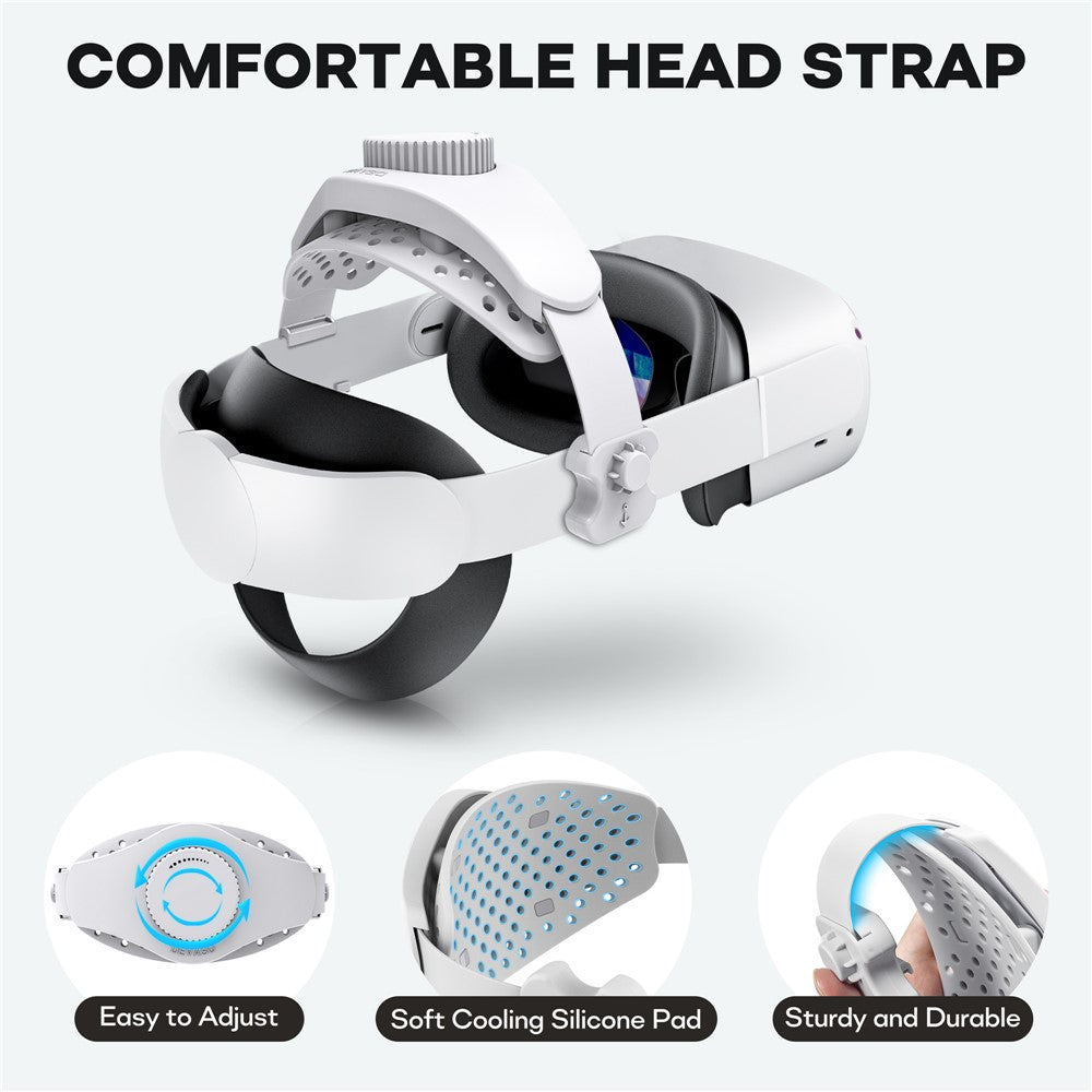 DEVASO justerbar hovedrem til Meta Quest Pro / Quest 2 Elite Strap / Quest 3 Elite Strap / PICO 4 / PICO 4 Pro tilbehør