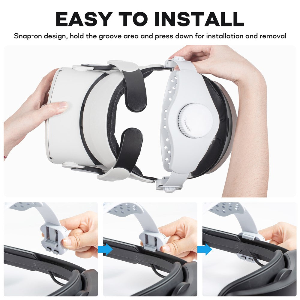 DEVASO justerbar hovedrem til Meta Quest Pro / Quest 2 Elite Strap / Quest 3 Elite Strap / PICO 4 / PICO 4 Pro tilbehør