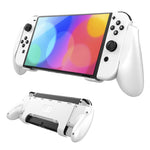JYS NS218 For Nintendo Switch OLED Game Console ABS Hand Grip Kickstand Case with Game Card Holder