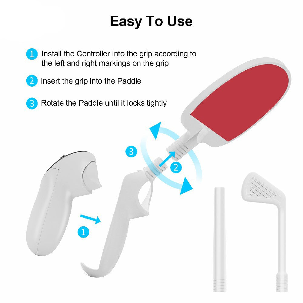 JYS JYS-MQ009 For Meta Quest 3 / 3S Table Tennis Racket Golf Club Adapter Controllers Grips Stick Handle Accessories