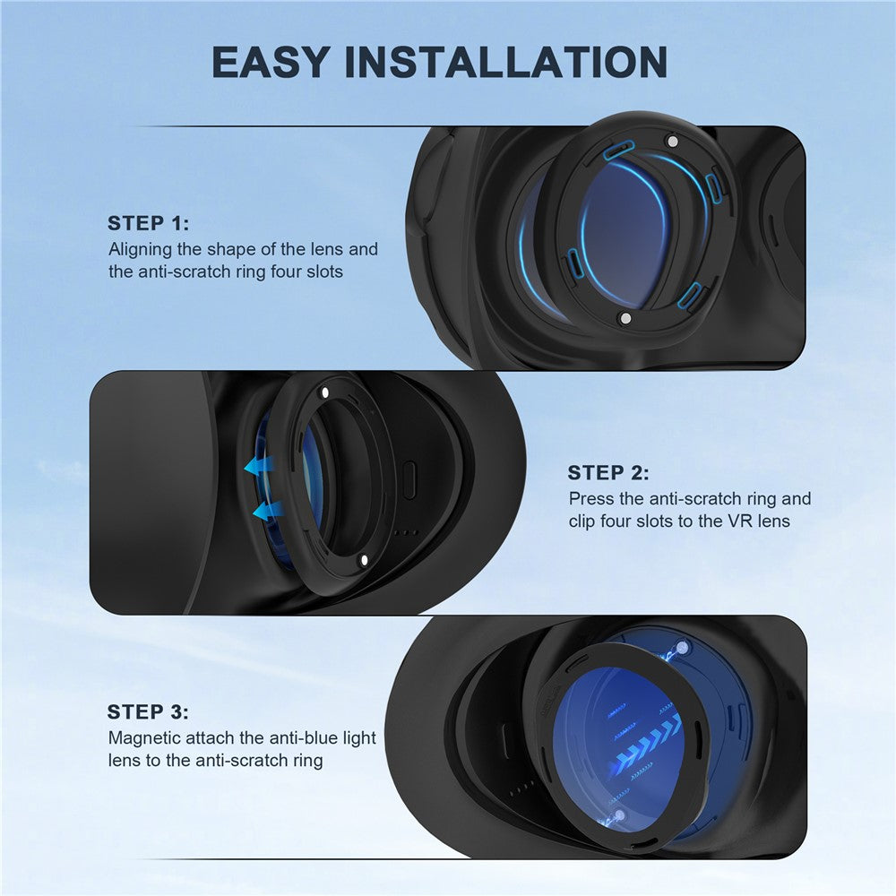 STARTRC GAMES 1 Pair for Meta Quest 3 Anti Blue Light Anti-scratch Lens Protective Cover Set