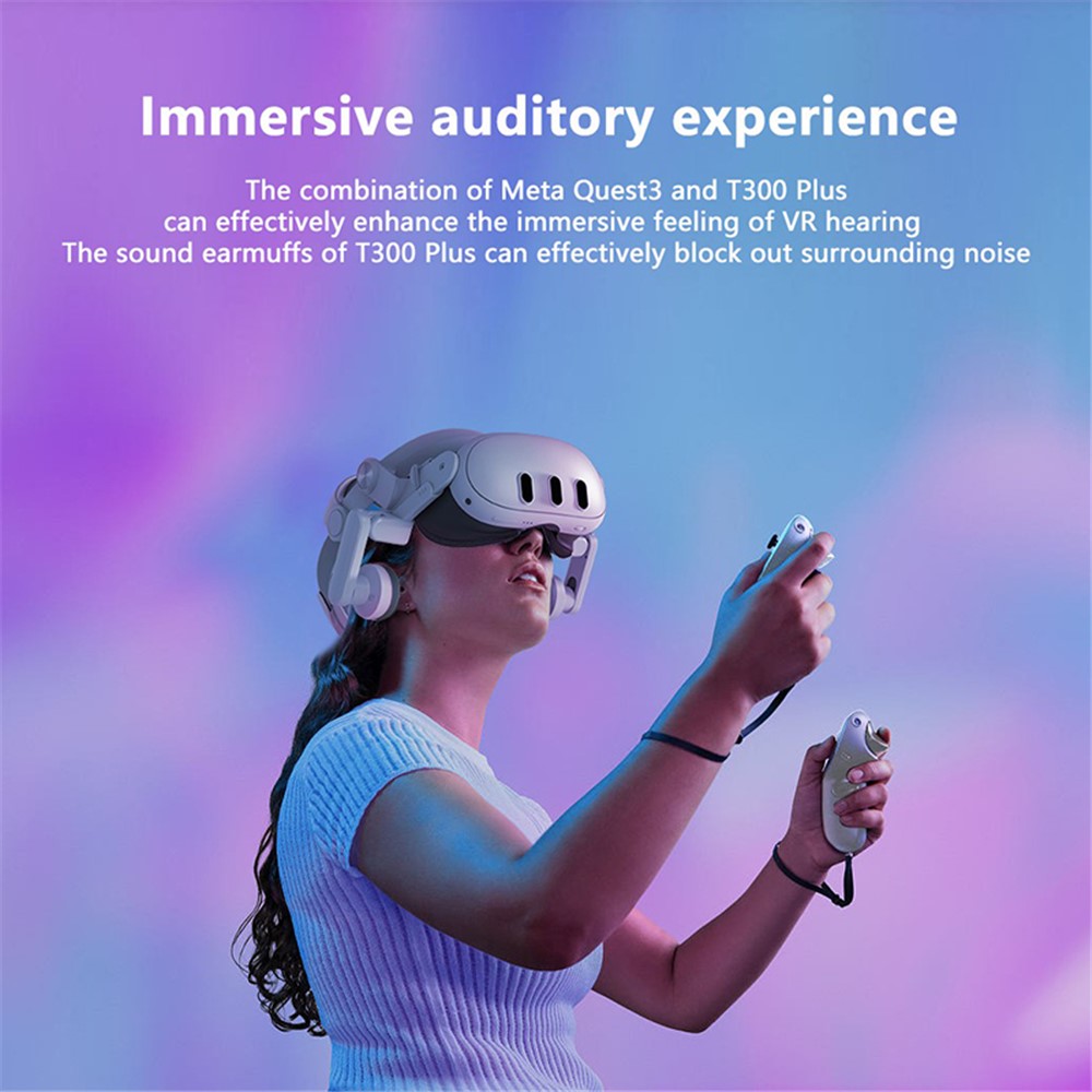 FIIT VR T300 Plus Headband+Front Cover+ Earmuffs for Meta Quest 3 VR Headset Accessories