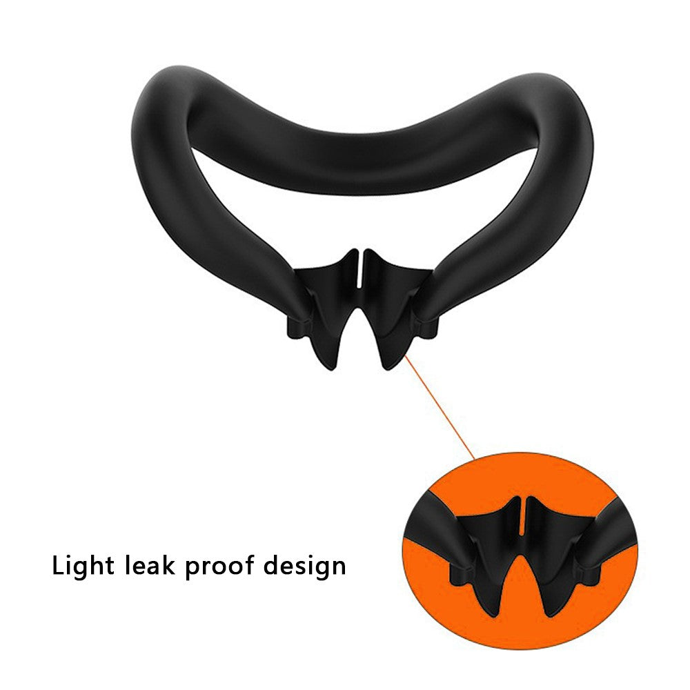Til Meta Quest 3 VR-headset silikone ansigtsmaske + beskyttelsescover til linse + 2 rocker-hætter