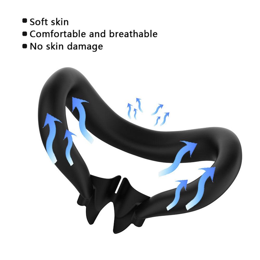 Til Meta Quest 3 VR-headset silikone ansigtsmaske + beskyttelsescover til linse + 2 rocker-hætter