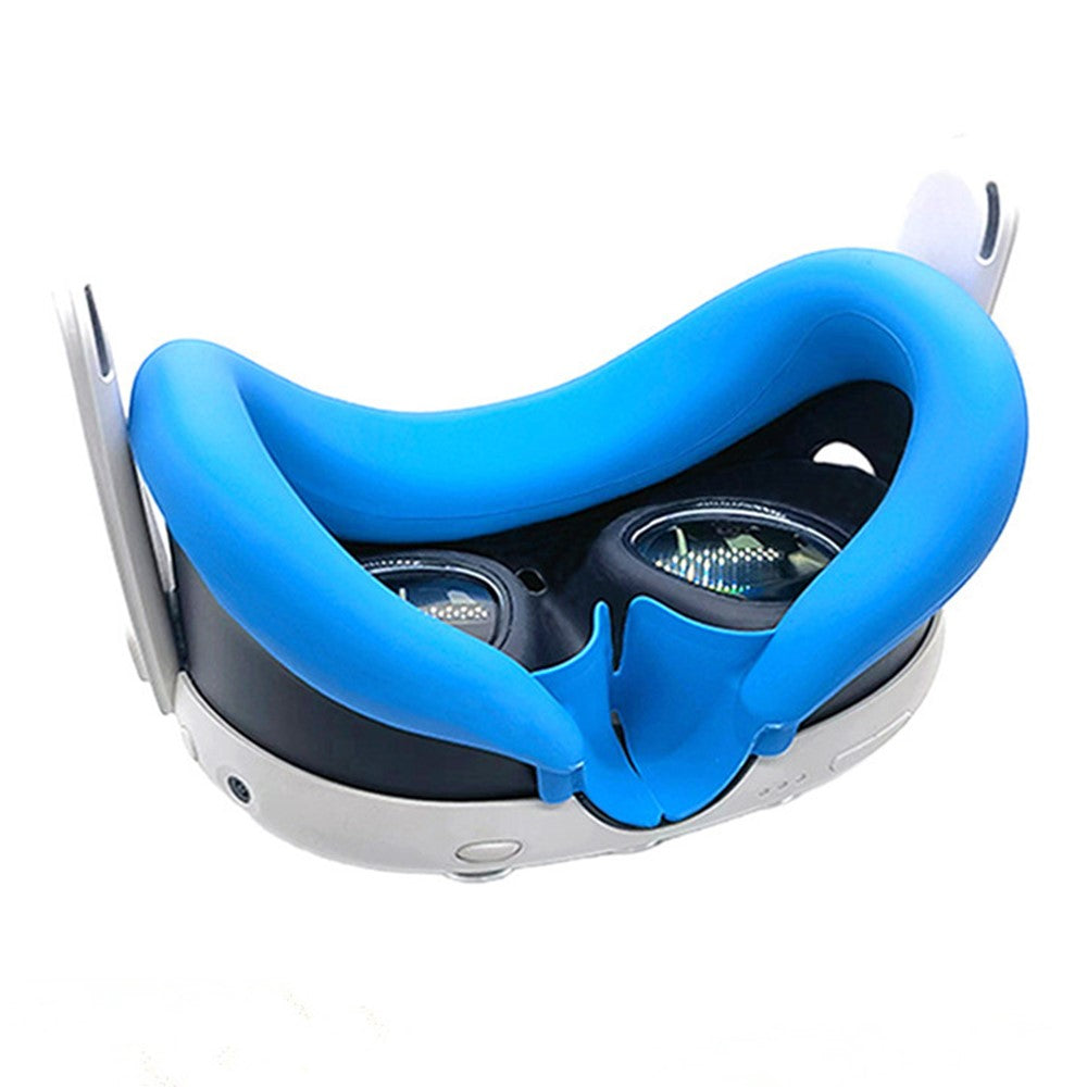 Til Meta Quest 3 VR-headset silikone ansigtsmaske + beskyttelsescover til linse + 2 rocker-hætter