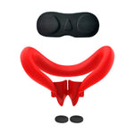 Til Meta Quest 3 VR-headset silikone ansigtsmaske + beskyttelsescover til linse + 2 rocker-hætter