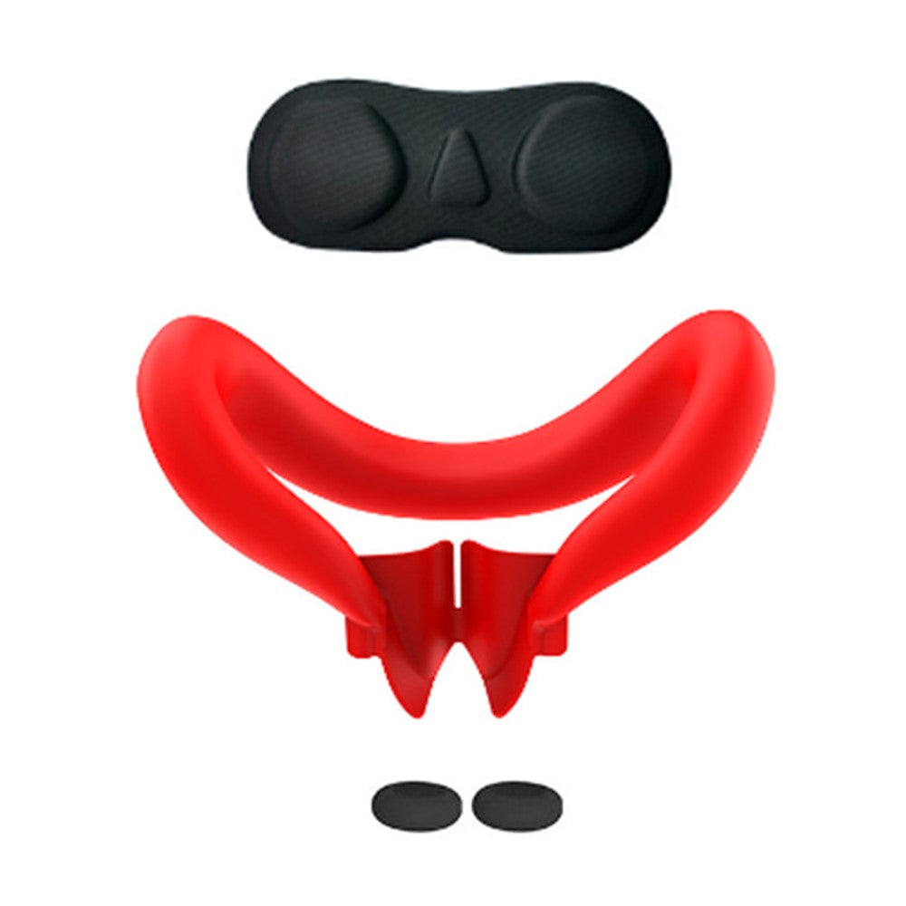 Til Meta Quest 3 VR-headset silikone ansigtsmaske + beskyttelsescover til linse + 2 rocker-hætter