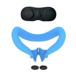 Til Meta Quest 3 VR-headset silikone ansigtsmaske + beskyttelsescover til linse + 2 rocker-hætter