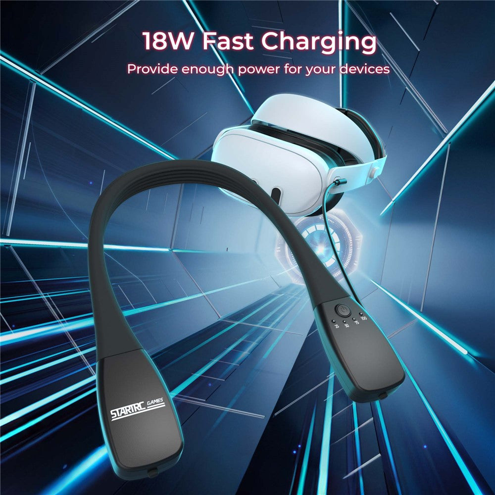 STARTRC GAMES hals-powerbank til Meta / Pico / HTC VR-headsets hurtigoplader 10000mAh batteripakke
