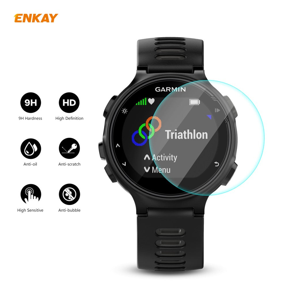 HAT PRINCE 0.2mm 9H 2.15D Beskyttelsesfilm i hærdet glas til Garmin Forerunner 735 / 735XT