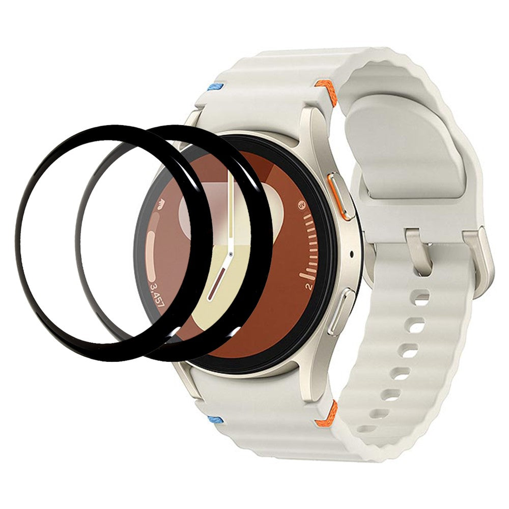 2Pcs / Pack For Samsung Galaxy Watch7 40mm PMMA Screen Protector Ultra Clear Watch Film (Black Edge)