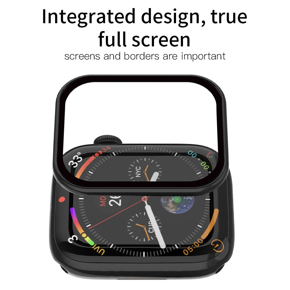 RURIHAI Tempered Glass Screen Film for Apple Watch Series 9 / 8 / 7 41mm PC Frame Watch Screen Protector