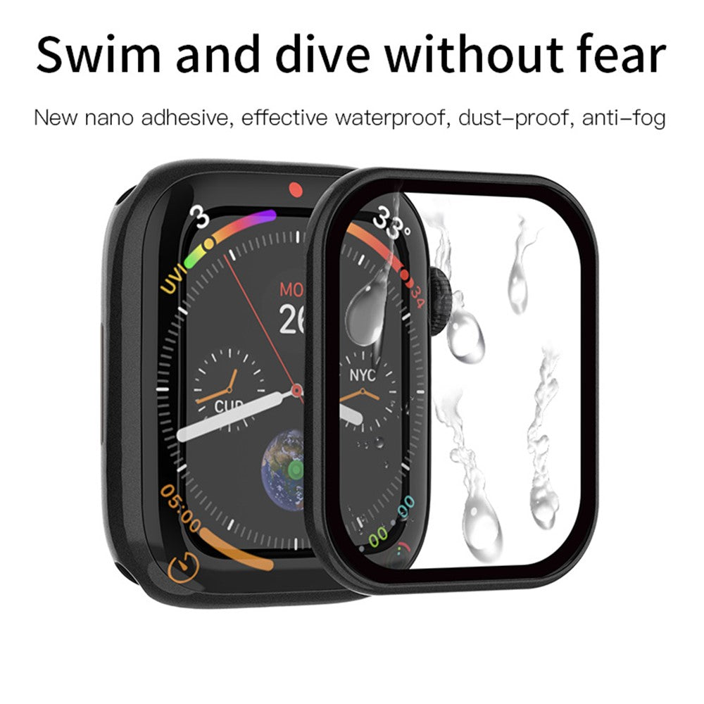 RURIHAI Tempered Glass Screen Film for Apple Watch Series 9 / 8 / 7 41mm PC Frame Watch Screen Protector
