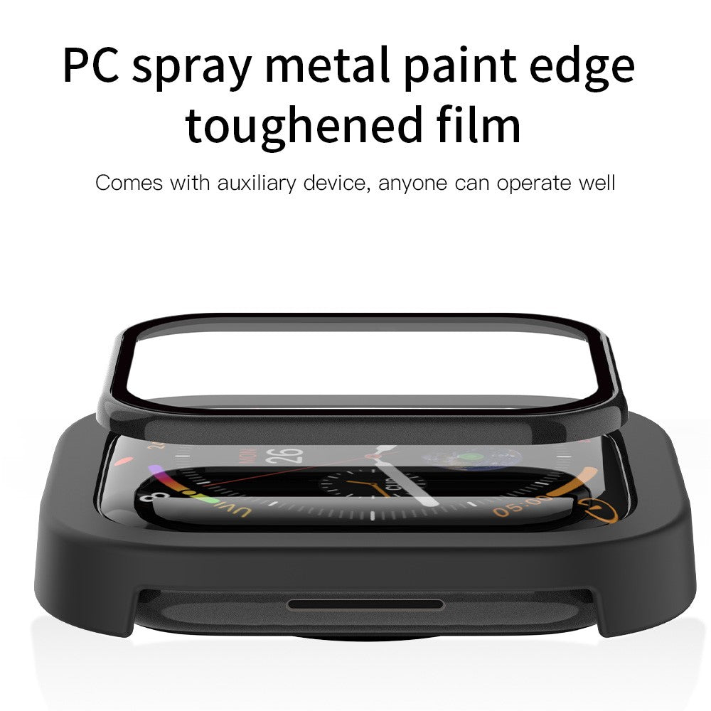 RURIHAI Tempered Glass Screen Film for Apple Watch Series 9 / 8 / 7 41mm PC Frame Watch Screen Protector