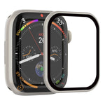 RURIHAI Tempered Glass Screen Film for Apple Watch Series 9 / 8 / 7 41mm PC Frame Watch Screen Protector