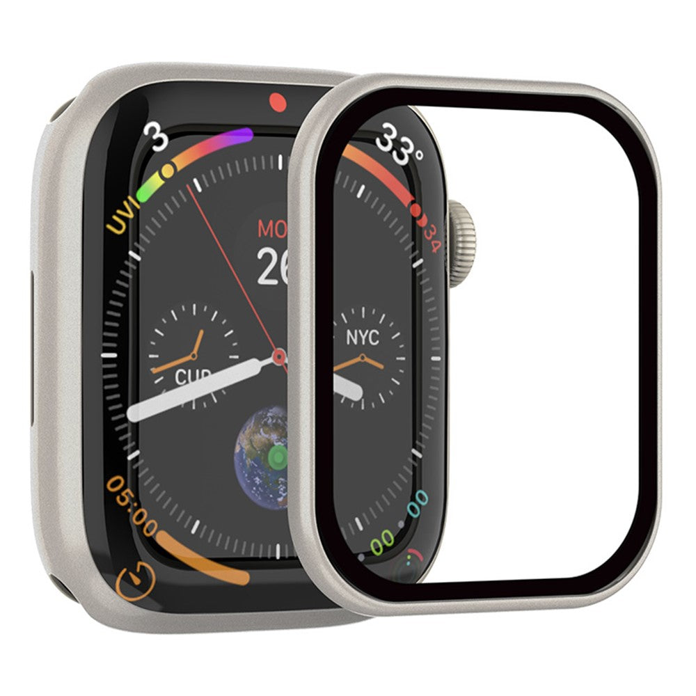 RURIHAI Tempered Glass Screen Film for Apple Watch Series 9 / 8 / 7 41mm PC Frame Watch Screen Protector