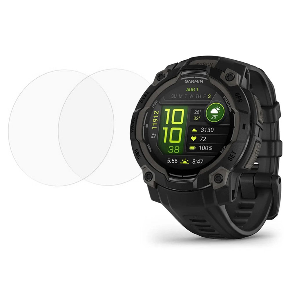 2 stk til Garmin Instinct 3 45mm urskærmbeskytter klar TPU-film