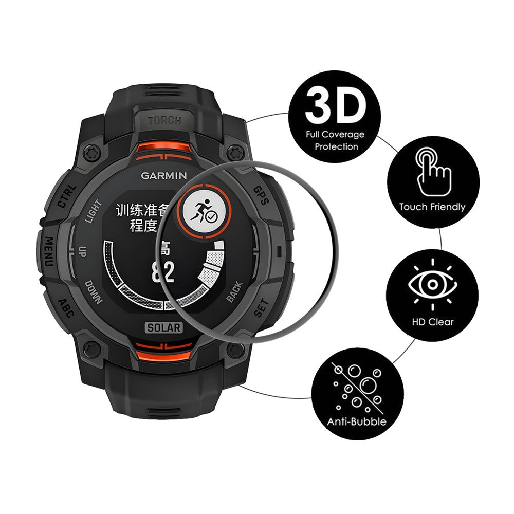 ENKAY HAT PRINCE For Garmin Instinct 3 45mm Screen Protector   3D Curved PC + PMMA Ultra Clear Film