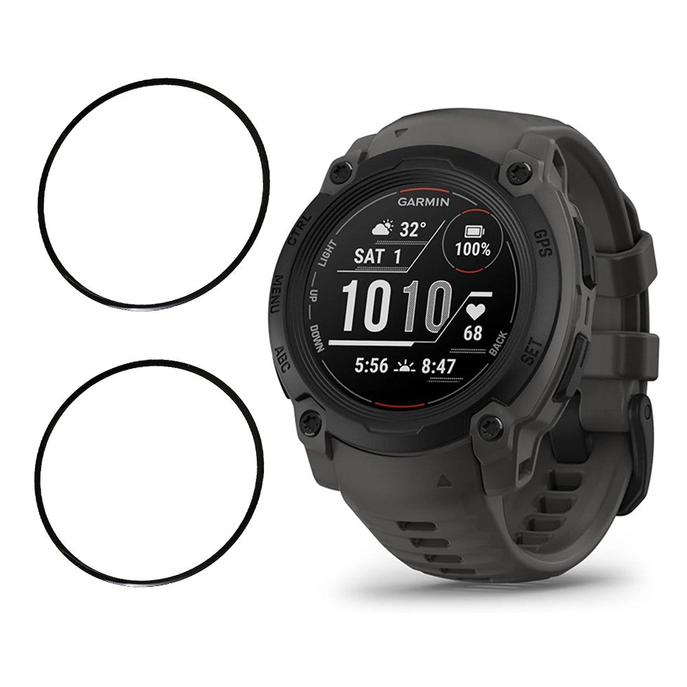 2Pcs / Pack For Garmin Instinct E 45mm Watch Screen Protector HD Clear PMMA Film (Black Edge)