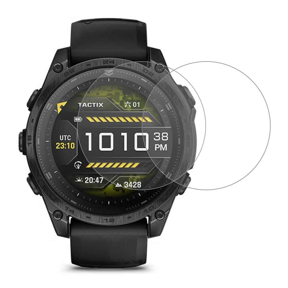 2 stk. til Garmin Tactix 8 47mm skærmbeskytter hærdet glas 2.5D HD ur skærmfilm