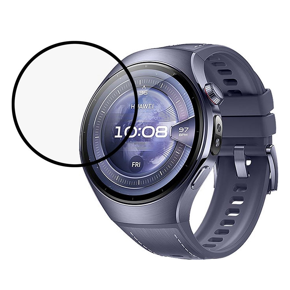 Til Huawei Watch 5 42 mm Fuld Skærmbeskytter Sort Kant Blød PMMA Smartwatch Skærmfilm