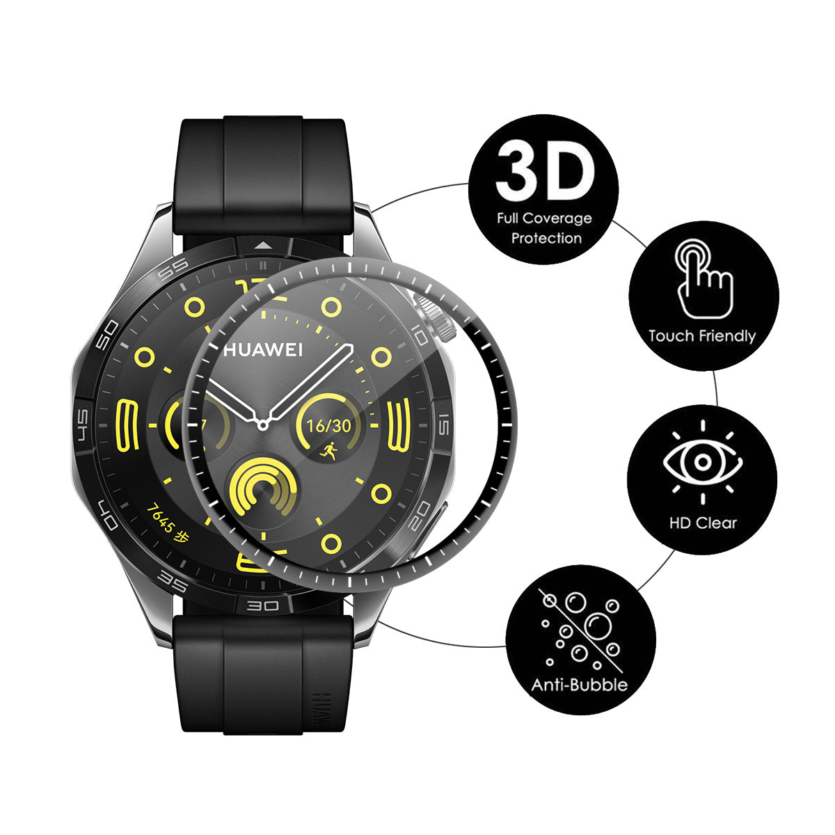 ENKAY HAT PRINCE For Huawei Watch GT 6 46mm 2Pcs Screen Protector   3D Curved PC + PMMA Ultra Clear Film