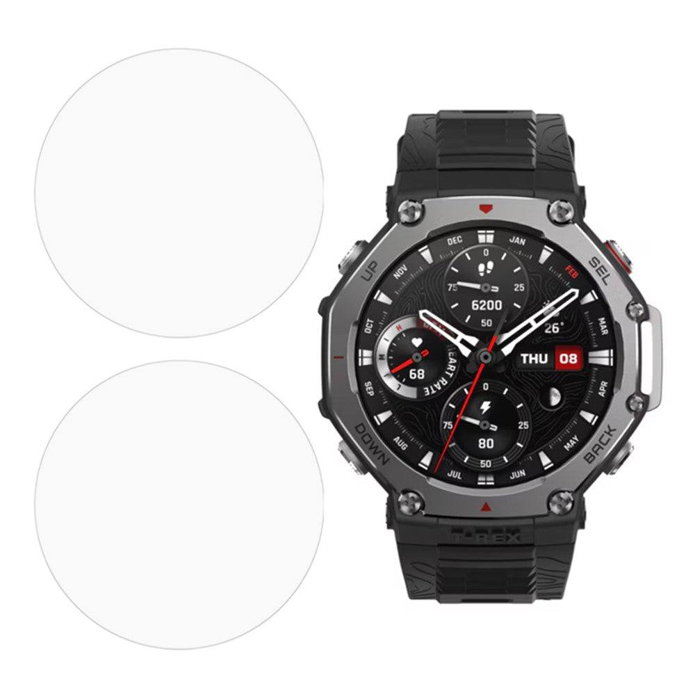 2 stk. til Huami Amazfit T-Rex 3 Pro 48 mm Skærmbeskytter Hærdet Glas 2.5D HD Urskærmsfilm