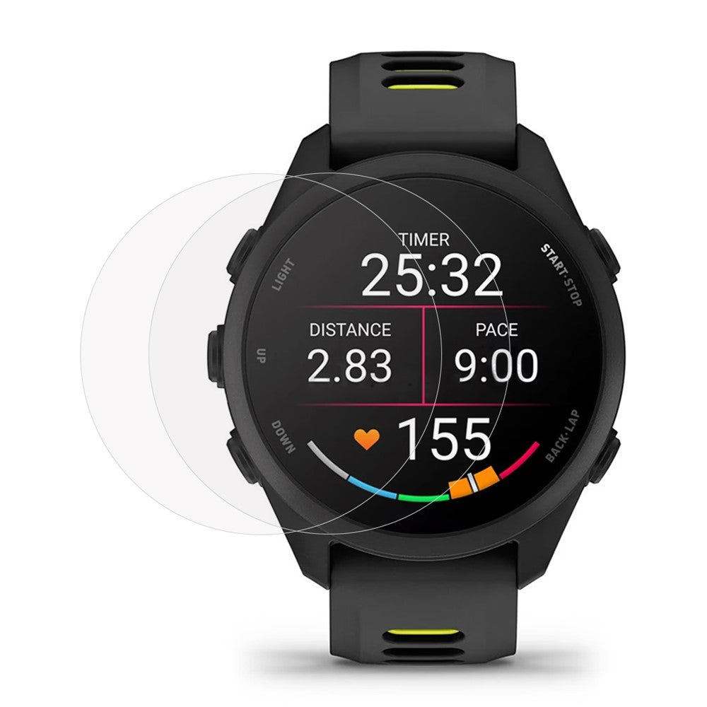 2 stk. til Garmin Forerunner 170 skærmbeskytter hærdet glas 2.5D HD ur skærmfilm