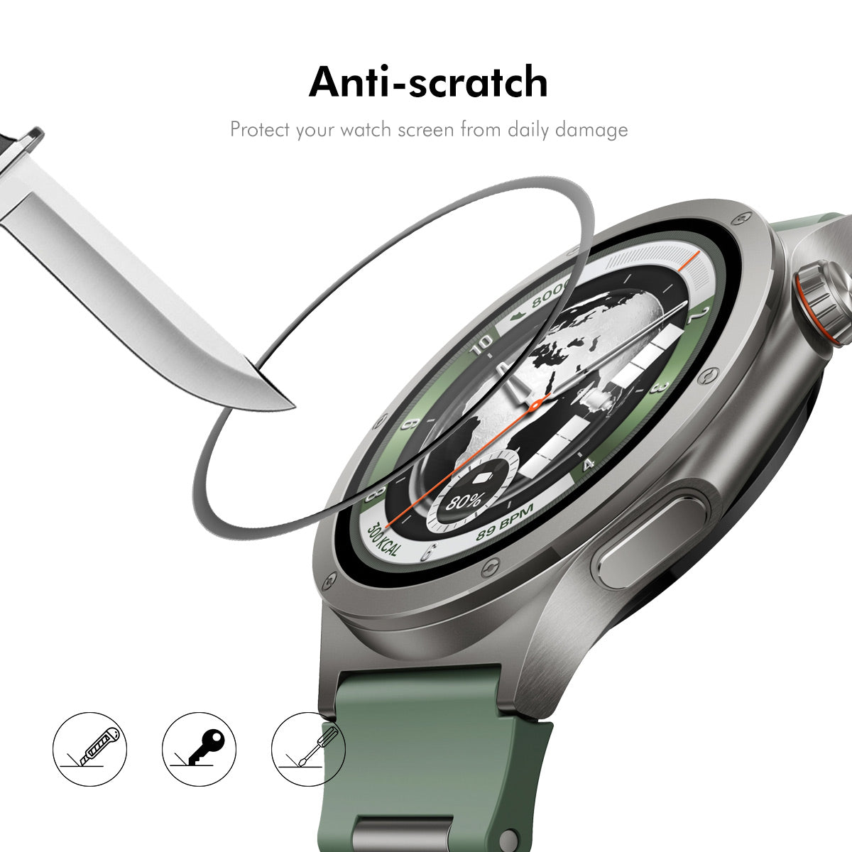 HAT PRINCE for OnePlus Watch 4 43mm Screen Protector ENKAY 3D Curved PC + PMMA Ultra Clear Film