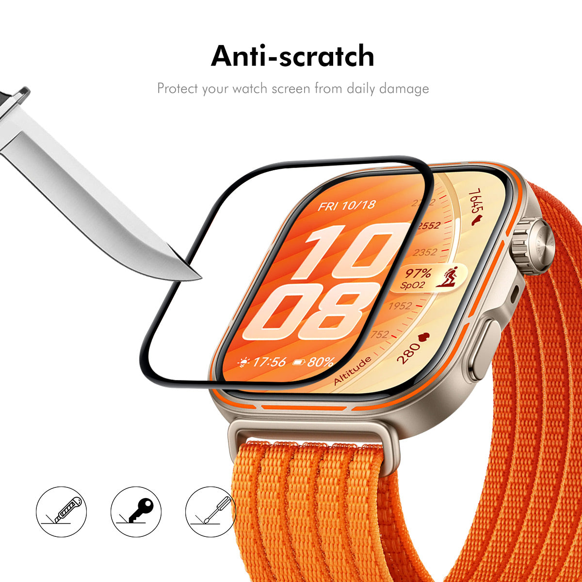 HAT PRINCE for Huawei Watch Fit 5 Pro Screen Protector ENKAY  3D Curved PC + PMMA Ultra Clear Film